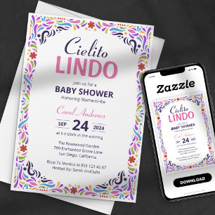 Färgglad Fiesta Cielito Lindo Mexikansk Bebis-fest Inbjudningar