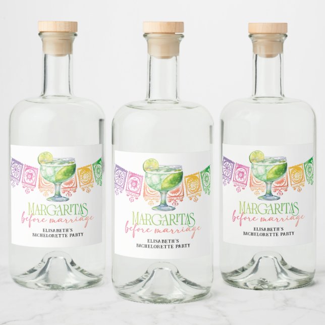 Färgglad Fiesta Cinco De Mayo Sängvätning Födelsed Spritflaskor Etikett (Flaskor)