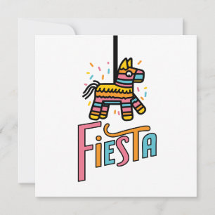 Färgglad Fiesta Piñata Festiv Spara Datumet
