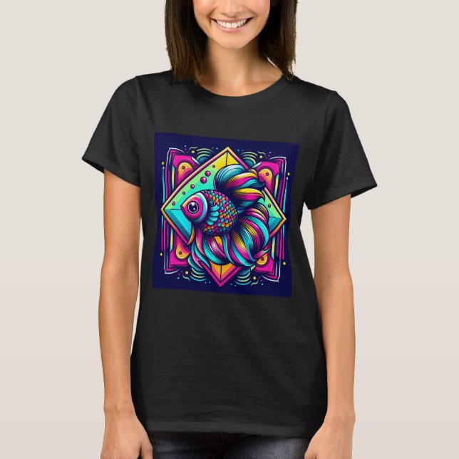 Färgglad fisk t shirt (Framsida)