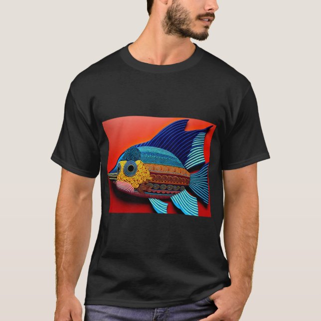 Färgglad fisk t shirt (Framsida)