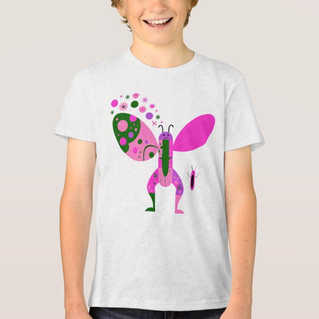 Färgglad Fjäril Grafik T-Shirt (Framsida)