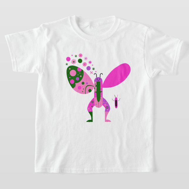 Färgglad Fjäril Grafik T-Shirt (Laydown)