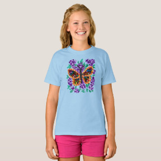 Färgglad Fjäril och Lila Syren T Shirt