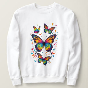 Färgglad fjärilskonst sweatshirt t shirt