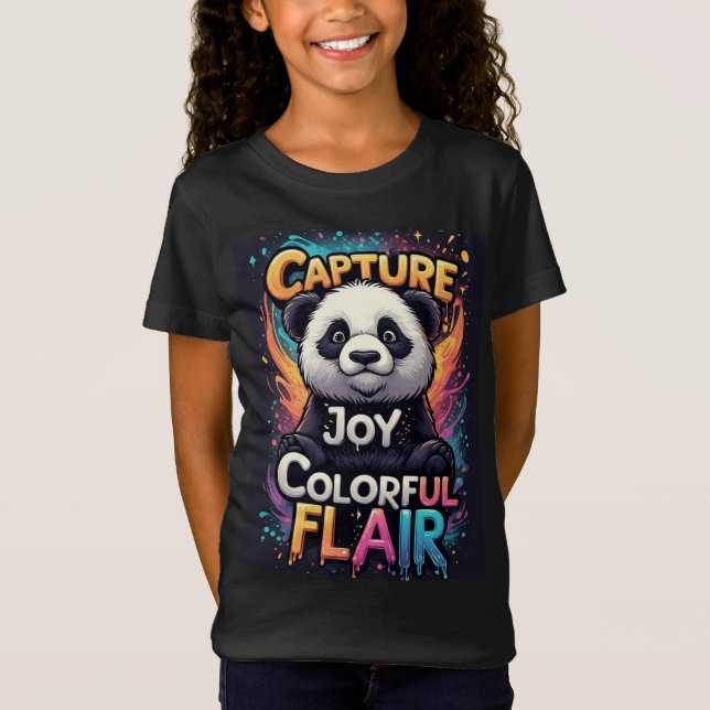 Färgglad Flair: Bedårande Panda T Shirt (Framsida)