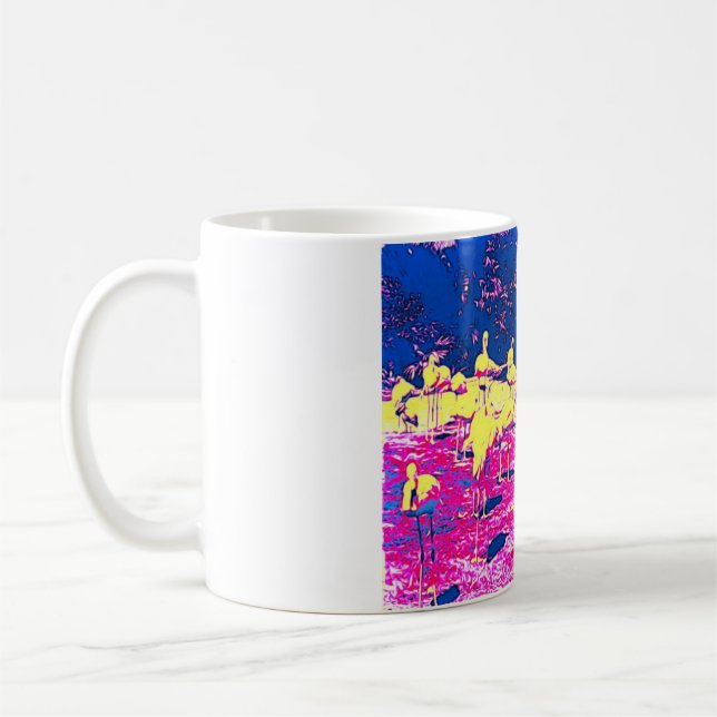Färgglad flamingo designad kopp (Vänster)
