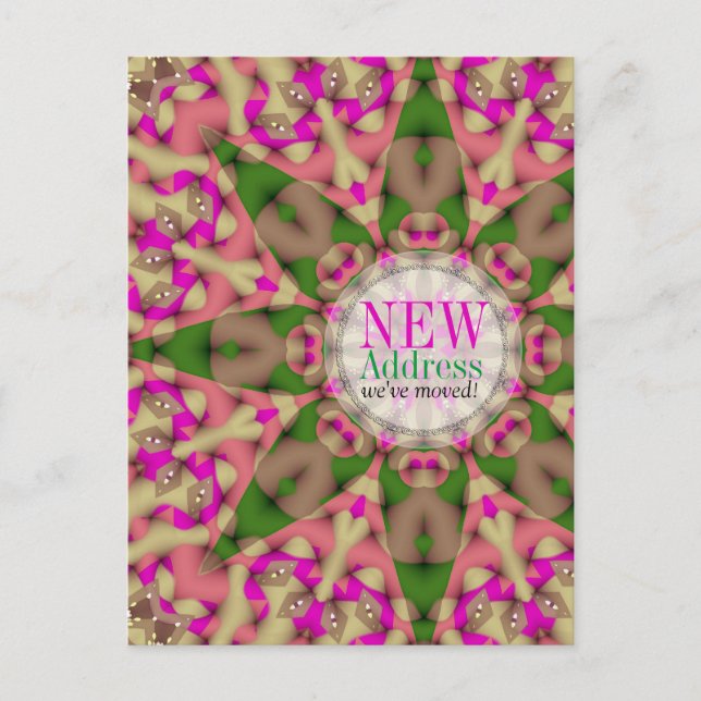 Färgglad Flyttkartong Nyadress Postkort Meddelande Vykort (Framsida)