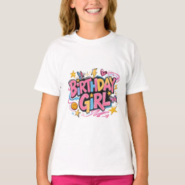 Färgglad födelsedags t-shirt för flickor – perfekt