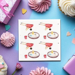 Färgglad födelsedagsfest på lekplats pappersservett