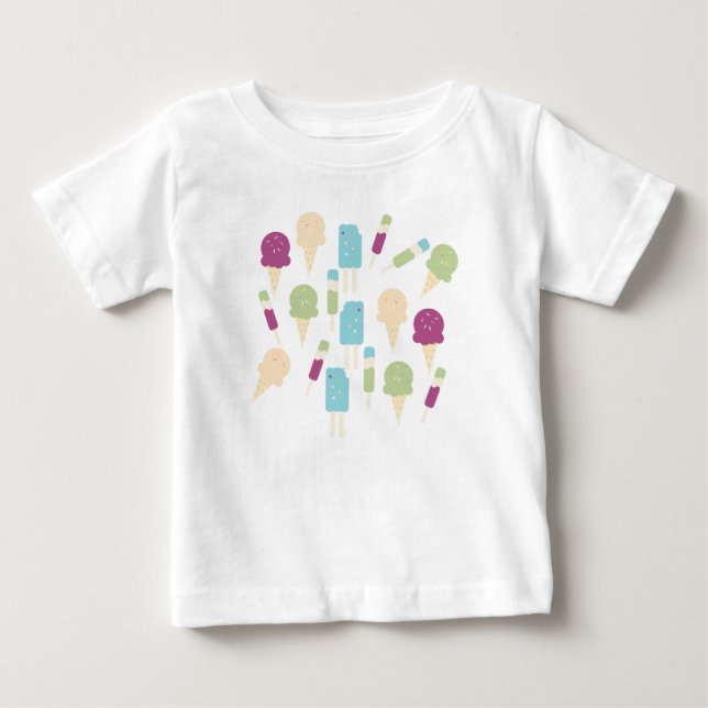 Färgglad födelsedagsglass Baby T-shirt (Framsida)