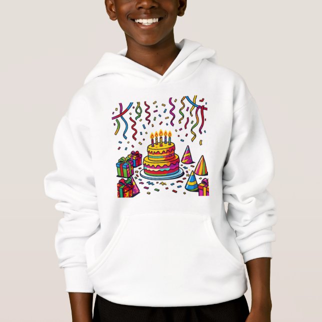 Färgglad födelsedagstårta festfirande t shirt (Framsida)