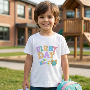 Färgglad Första Skoldagen K Rolig Tillbaka Till Sk T Shirt