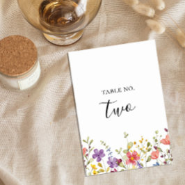 Färgglad Förtrollad Charm Vild Blomma Bröllop Bordsnummer