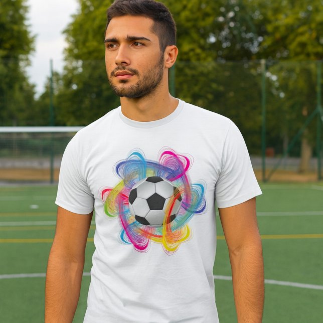 Färgglad fotboll för herrar T-shirt (Skapare uppladdad)