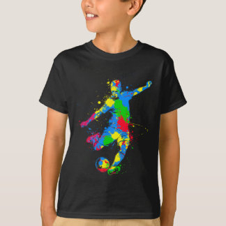 Färgglad fotbollsspelare  t shirt