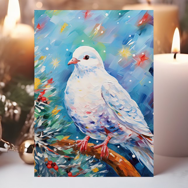 Färgglad fredsdubbe jul helgkort (Skapare uppladdad)