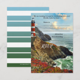 Färgglad fyrbröllops-RSVP-kort på stranden Inbjudningar