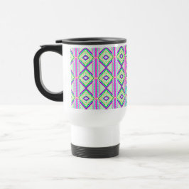 Färgglad Geometrisk Boho Pixelkonst Resemugg