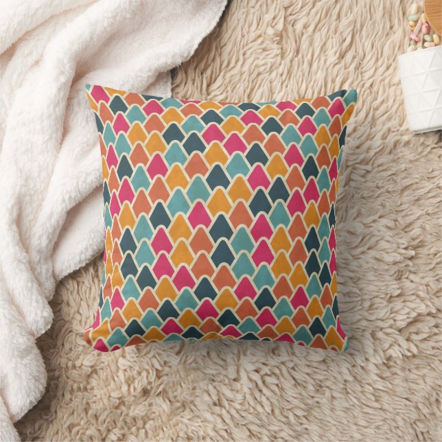 Färgglad geometrisk design – Modern abstrakt stil Kudde (Filt)