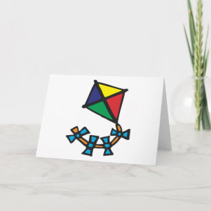 Färgglad geometrisk drake med bågsvans kort