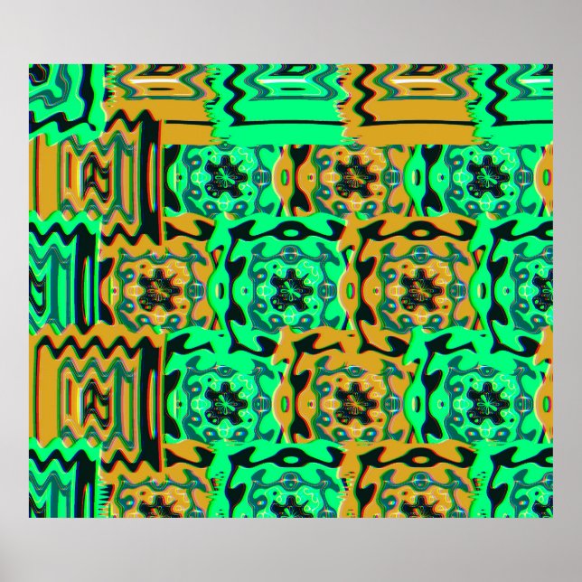 Färgglad geometrisk glitch-mönster  poster (Framsidan)
