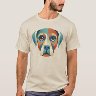 Färgglad Geometrisk Hundansikte Herr T-Shirt
