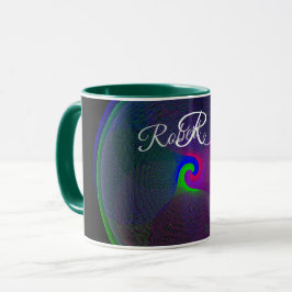 Färgglad geometrisk kaffemugg med sammansmält mitt