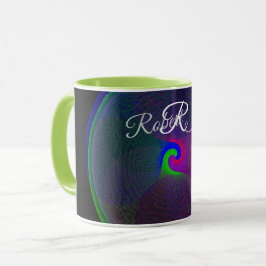 Färgglad geometrisk kaffemugg med sammansmält mitt