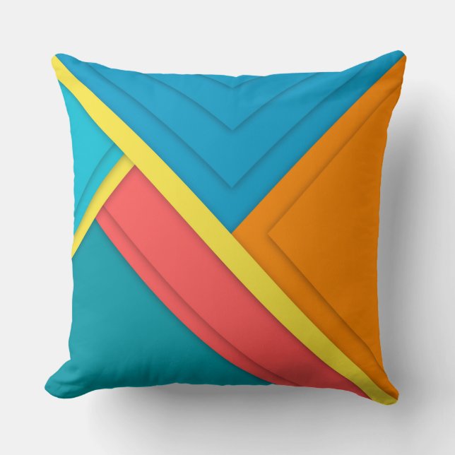 Färgglad geometrisk kastkudde kudde (Framsida)