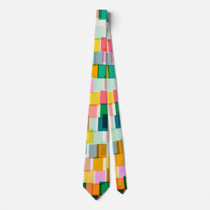 Färgglad geometrisk modern julfirande slips