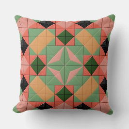 Färgglad geometrisk symmetri mönster konst kudde