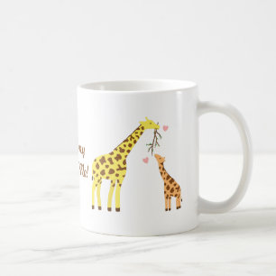Färgglad Giraff Mamma och Bebis Kalv För Barn Kaffemugg
