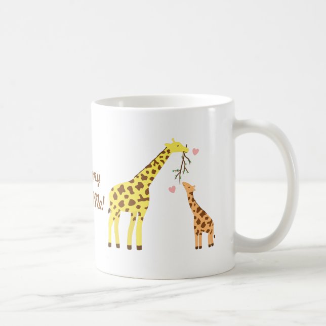 Färgglad Giraff Mamma och Bebis Kalv För Barn Kaffemugg (Höger)