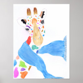 Färgglad giraff poster