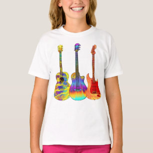 Färgglad Gitarr Rockstjärna T Shirt