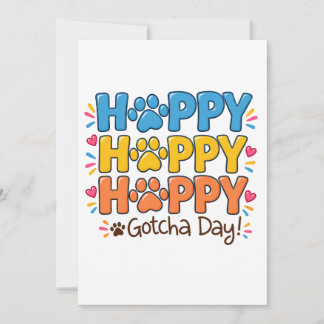 Färgglad Glad Adoptivdag – Husdjuradoption Inbjudningar