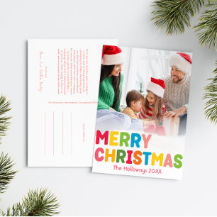 Färgglad Glad God Jul Vertikal Bild Helg Vykort