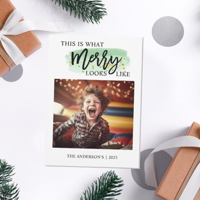 Färgglad Glad Jul Foto Julkort (Skapare uppladdad)