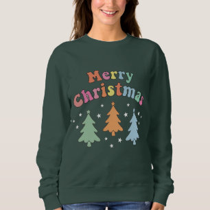 färgglad Glad Jul Träd Tröja