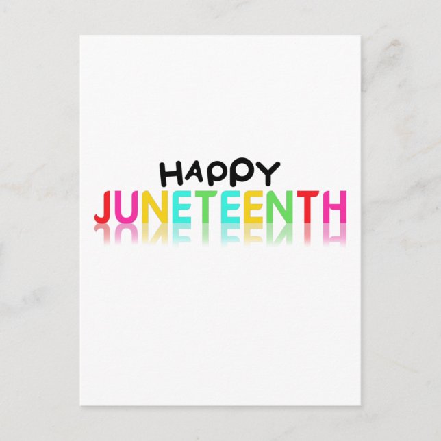 Färgglad Glad Juneteenth Vykort (Framsida)