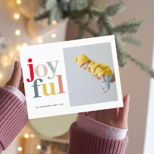 Färgglad Glad Och Foto God Jul Vykort