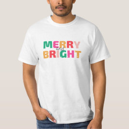 Färgglad Glad och Ljus Djärv Jul T Shirt