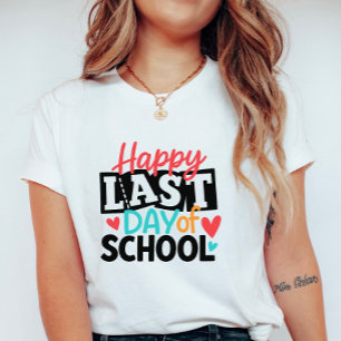 Färgglad Glad Sista Skoldag, Lärare-Elev T Shirt