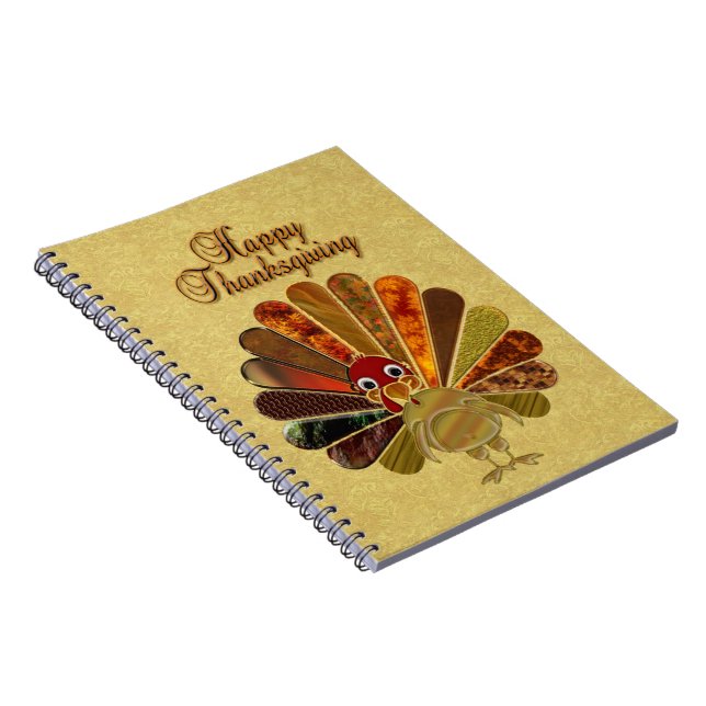 Färgglad Glad Thanksgiving Kalkon Anteckningsbok (Högra Sidan)