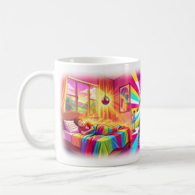 Färgglad glädje och frihet affisch kaffemugg (Vänster)