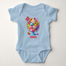 Färgglad Glass Sundae – Söt Efterrätt Illustration T Shirt