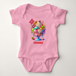 Färgglad Glass Sundae – Söt Efterrätt Illustration T Shirt