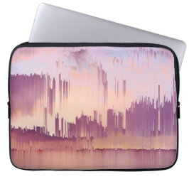Färgglad Glitch Solnedgång Horisont Laptop Fodral