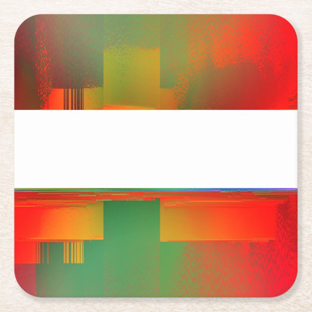 färgglad glitch underlägg papper kvadrat (Framsidan)